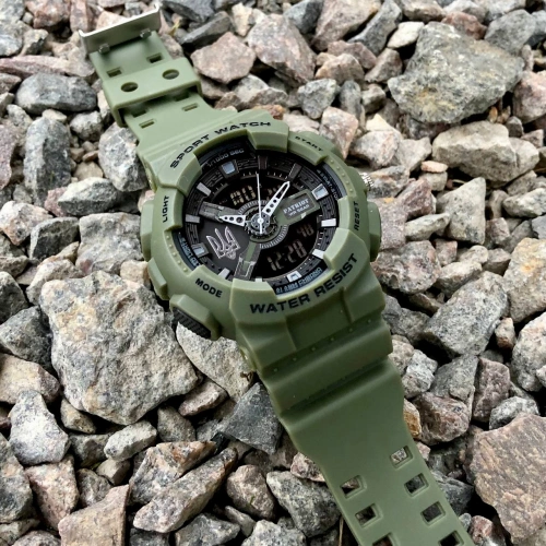 Годинник Patriot 005 Тризуб срібло Army Green-1