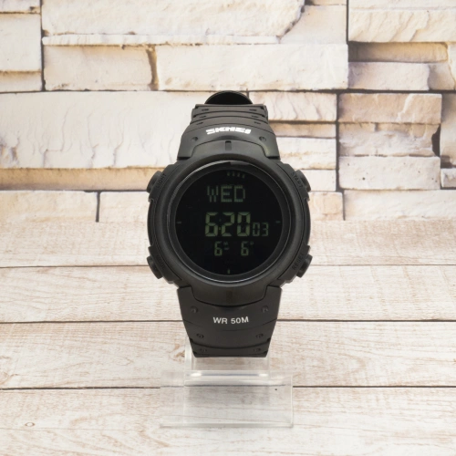 Skmei 1231 All Black Smart Watch + Compass-0