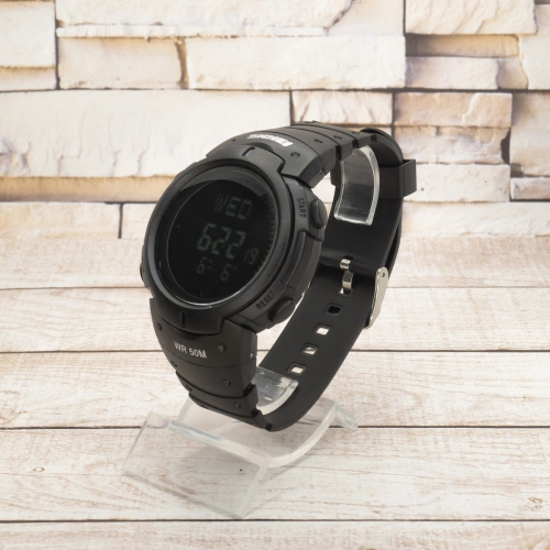 Skmei 1231 All Black Smart Watch + Compass-1