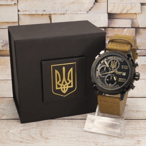 Patriot 016   Black-Brown Тризуб золото-1