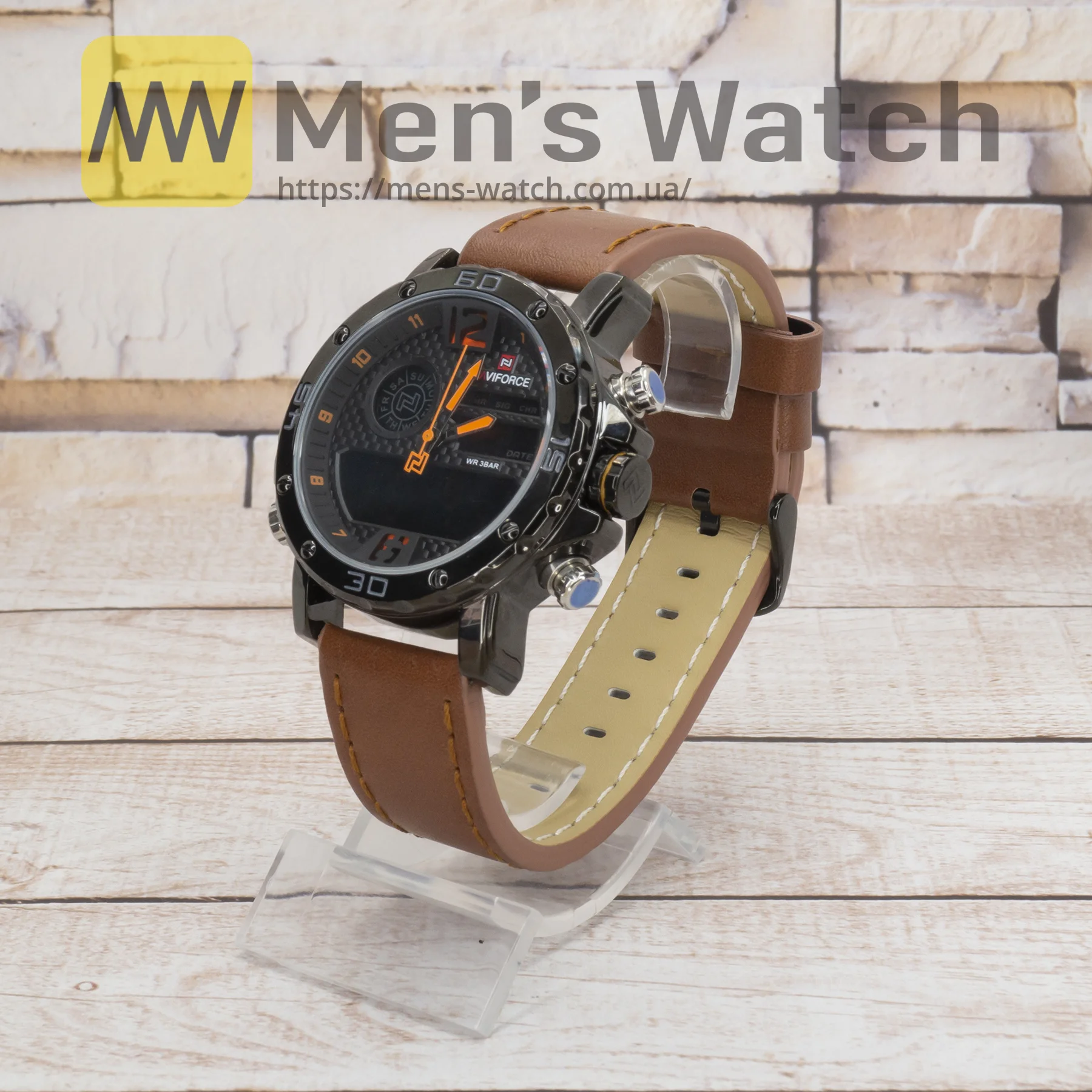 Живые фото часов NaviForce NF9134M Brown-Orange 1