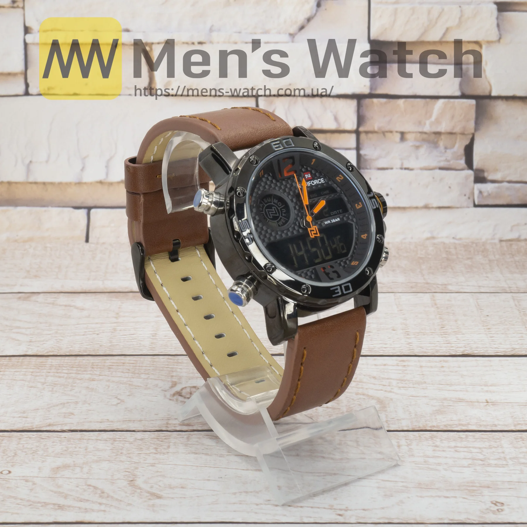 Живі фото годинника NaviForce NF9134M Brown-Orange 2