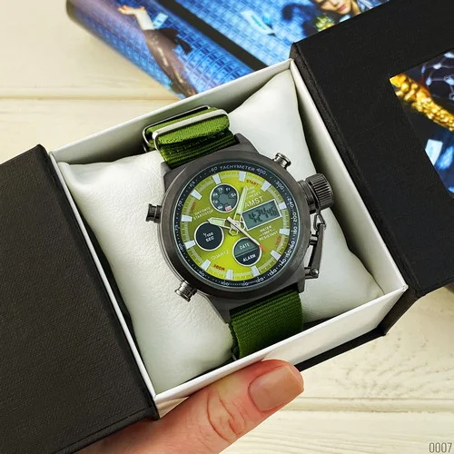 AMST 3003 Black-Green Green Wristband-1