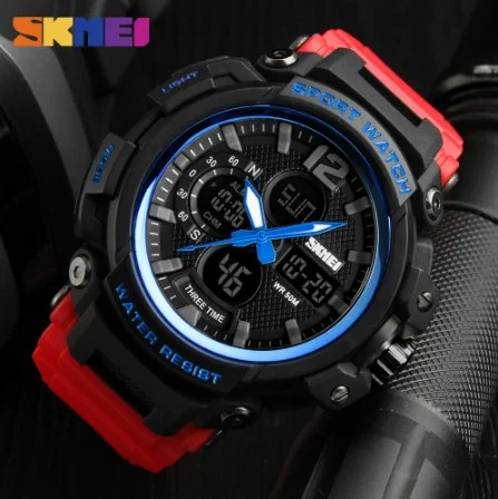 Skmei 1343 Black-Blue-Red Wristband-0