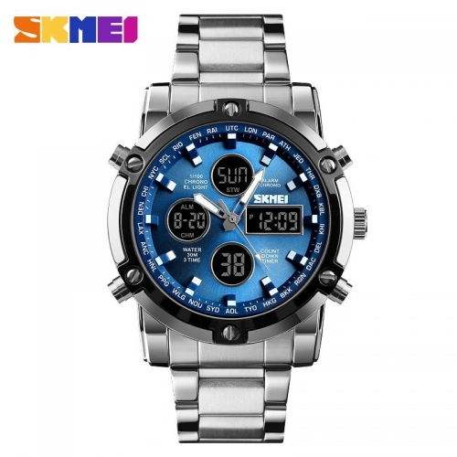 Skmei 1389 Silver-Black-Blue