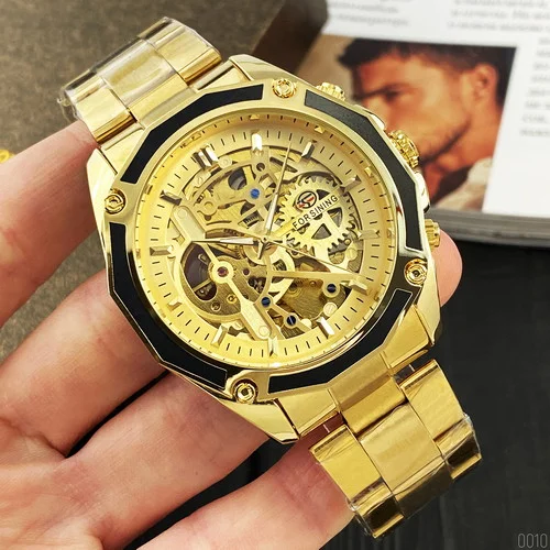 large Годинник Forsining 8130 All Gold Automatic 0