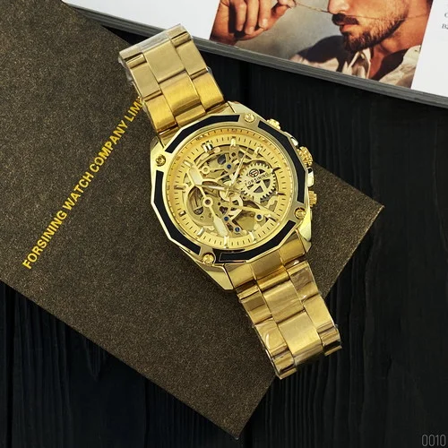 large Годинник Forsining 8130 All Gold Automatic 2