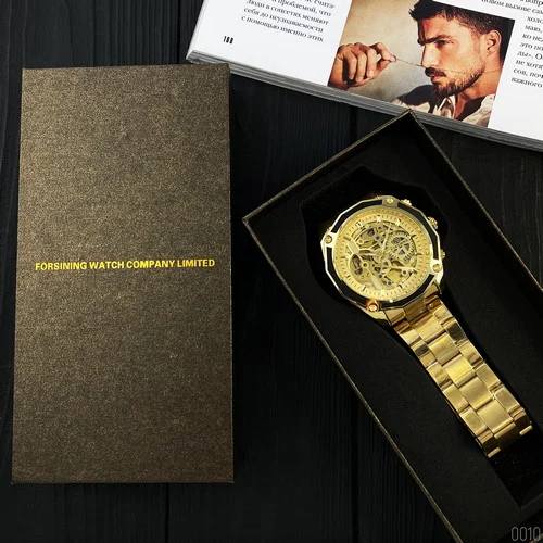 large Годинник Forsining 8130 All Gold Automatic 3