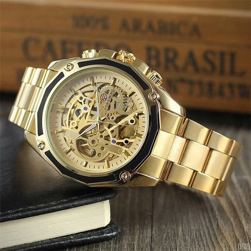large Годинник Forsining 8130 All Gold Automatic 4