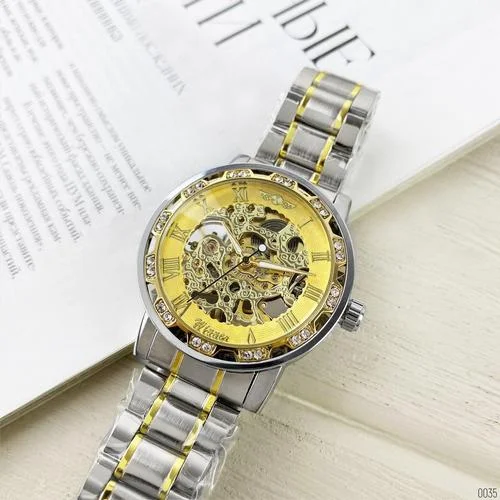 large Winner 8012 Diamonds Automatic Silver-Gold 8