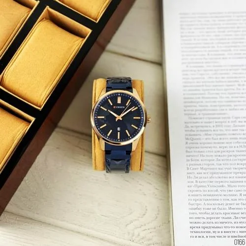 Часы Curren 8366 Blue-Gold-3