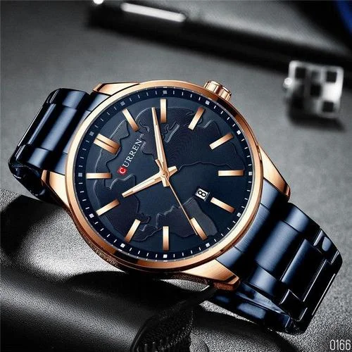 Часы Curren 8366 Blue-Gold-4