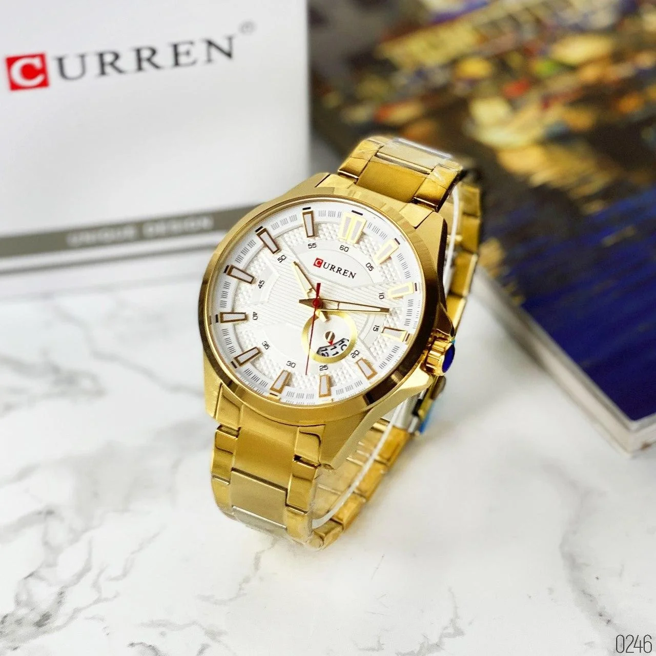 large Curren 8372 Gold-White 1