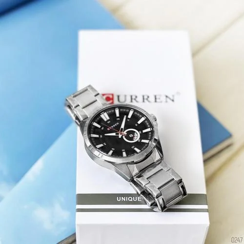 large Curren 8372 Silver-Black 3