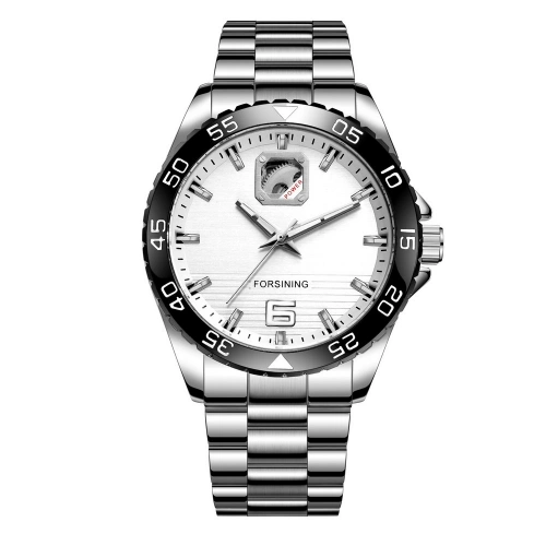 Годинник Forsining 8200 Silver-Black-White