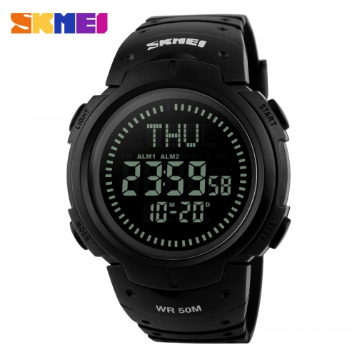 Skmei 1231 All Black Smart Watch + Compass