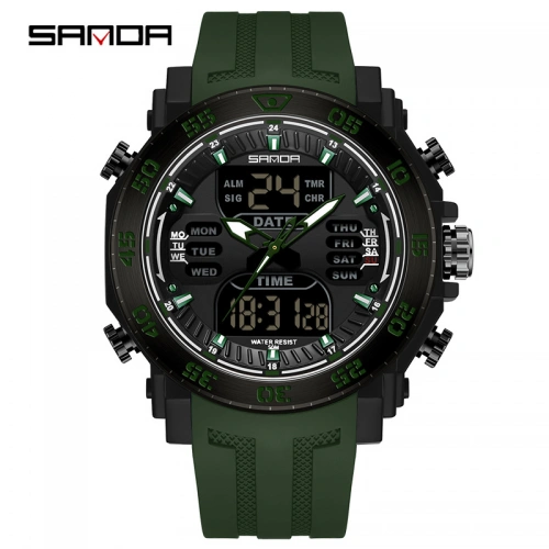 Годинник Sanda 6029 Army Green-Blac