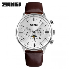 Skmei 9117SIWT Silver-White-Brown