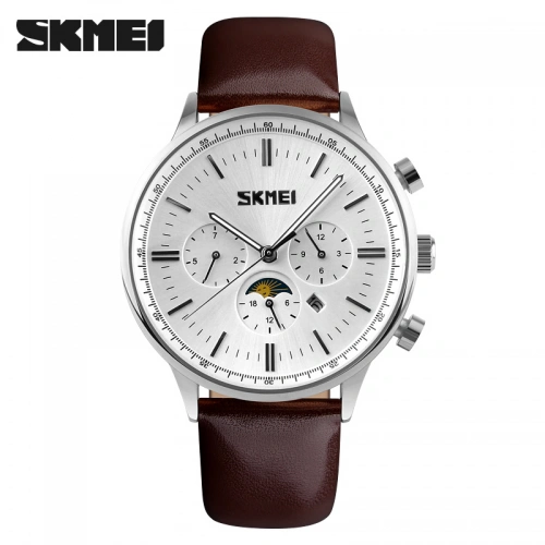 Годинник Skmei 9117 Silver-White-Brown