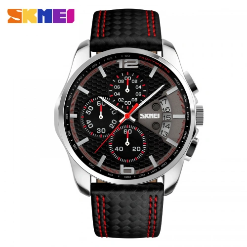 Skmei 9106 Silver-Black-Red