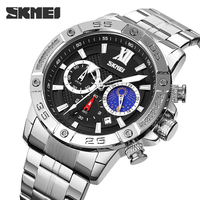 large Skmei 9235 Silver-Black 0