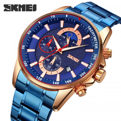 Годинник Skmei 9250 Rose Gold-Blue-0