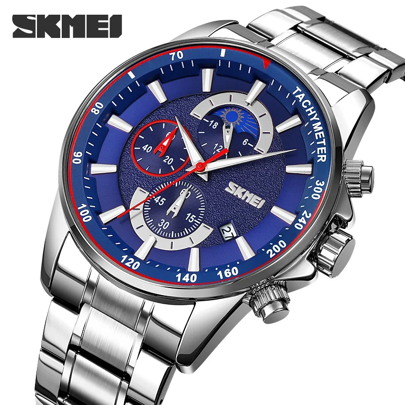 large Годинник Skmei 9250 Silver-Blue 0