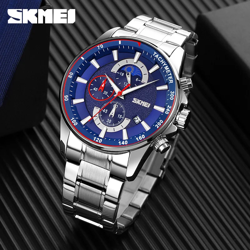 large Годинник Skmei 9250 Silver-Blue 1