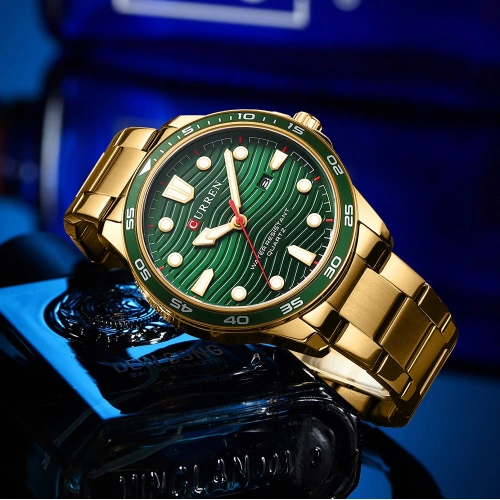 Часы Curren 8426 Gold-Green-0