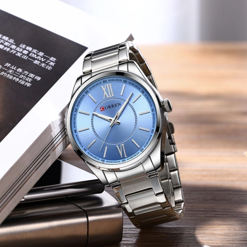 Curren 8423 Silver-Blue-0