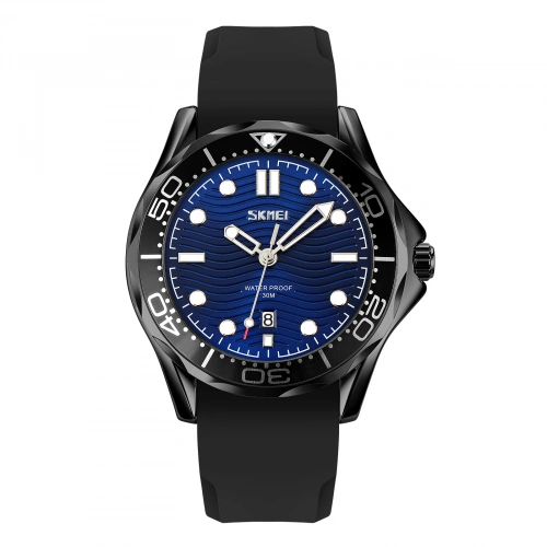 Skmei 9276PBKBU Black-Blue Silicone Strap