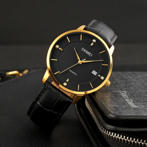 Skmei 1801LGDBK Gold-Black Leather-1