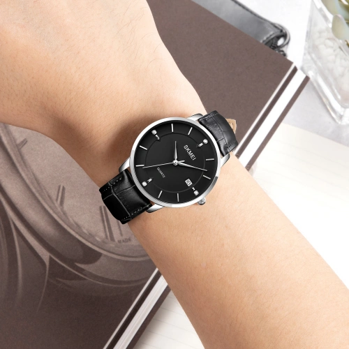 Skmei 1801 Black-Black Leather-1