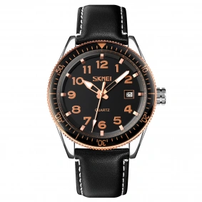 Skmei 9232LRGBK Rose-Gold Black Leather