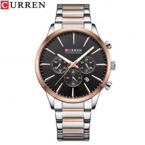 Curren 8435 Silver-Rose Gold-Black