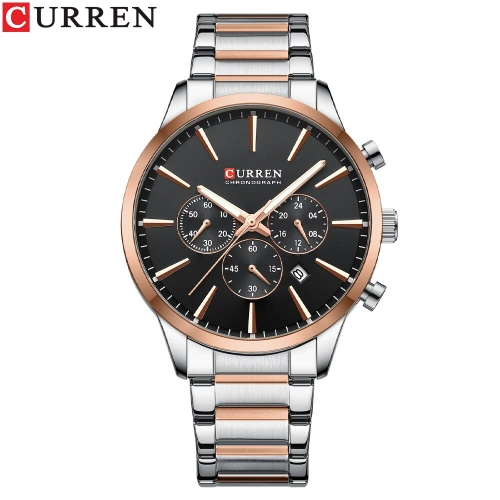 Curren 8435 Silver-Rose Gold-Black