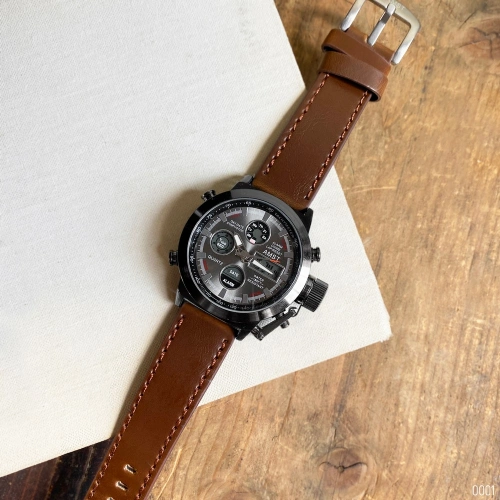 Годинник AMST 3003A Black-Brown Wristband-2