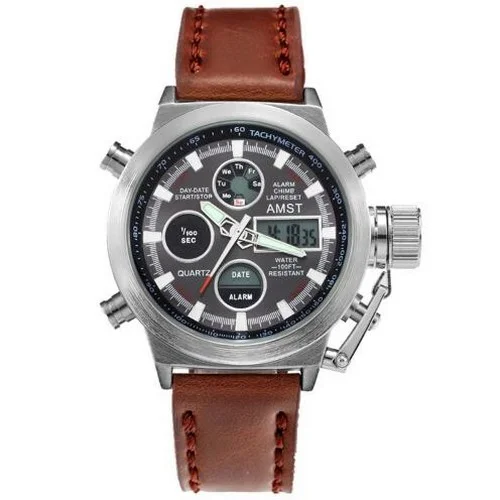 Годинник AMST 3003A Silver-Black-Brown Wristband