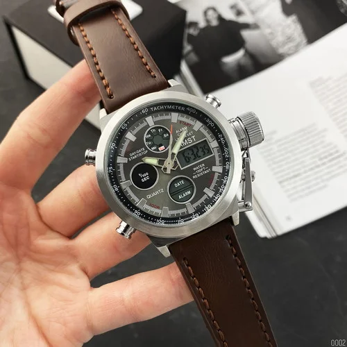 Годинник AMST 3003A Silver-Black-Brown Wristband-0